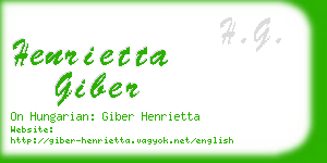 henrietta giber business card